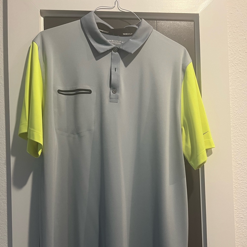 Nike ACG Gray and Yellow Performance Polo